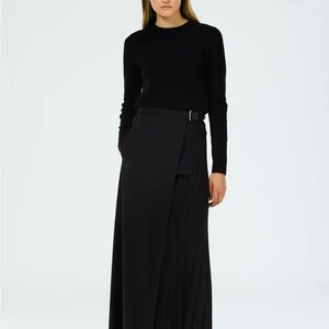 Tibi wool wrap front Black Maxi Skirt, size 4